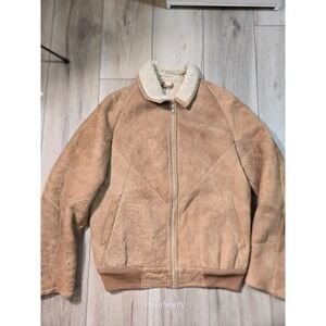 VTG Knights Tailor Jacket 40 Leather Wool Lined Suede Bomber NEW ZEALAND Zip